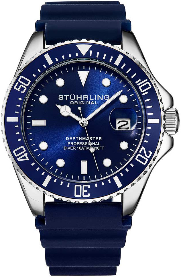 Stührling Original Herrklocka 3950R.2 Depthmaster Blå/Gummi Ø42 mm - Stührling Original