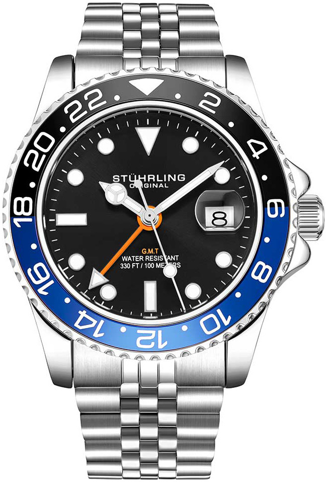 Stührling Original Herrklocka 3968.1 Aquadiver Svart/Stål Ø42 mm - Stührling Original
