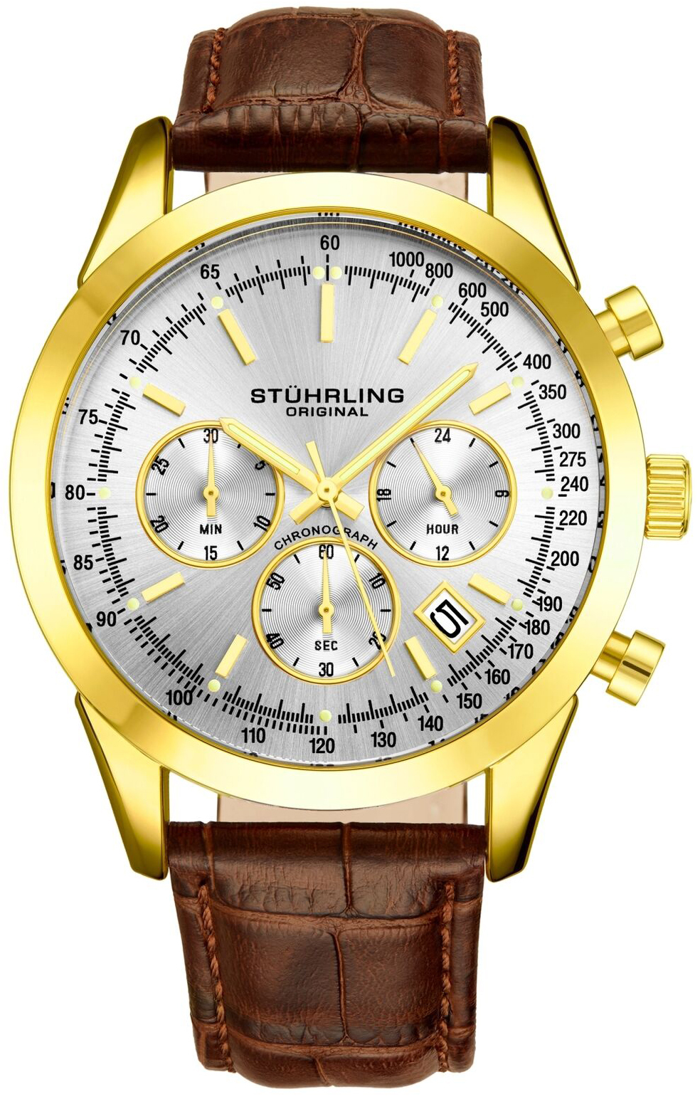 Stührling Original Herrklocka 3975L.8 Preston Silverfärgad/Läder - Stührling Original