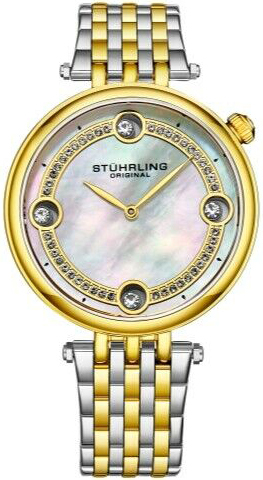 Stührling Original Damklocka 3999.2 Symphony Vit/Gulguldtonat stål - Stührling Original