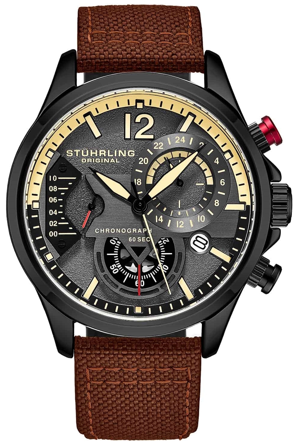 Stührling Original Herrklocka 4029.4 Aviator Cordura Grå/Textil - Stührling Original