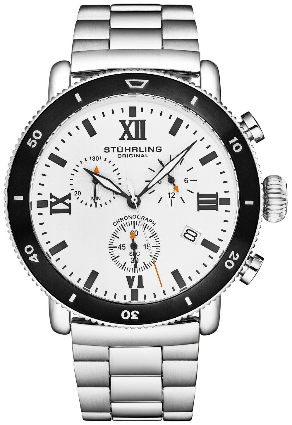 Stührling Original Herrklocka 4040.1 Dualmode Vit/Stål Ø48 mm - Stührling Original
