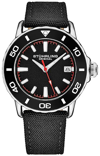 Stührling Original Herrklocka 4041.1 Explorer Svart/Läder Ø40 mm - Stührling Original