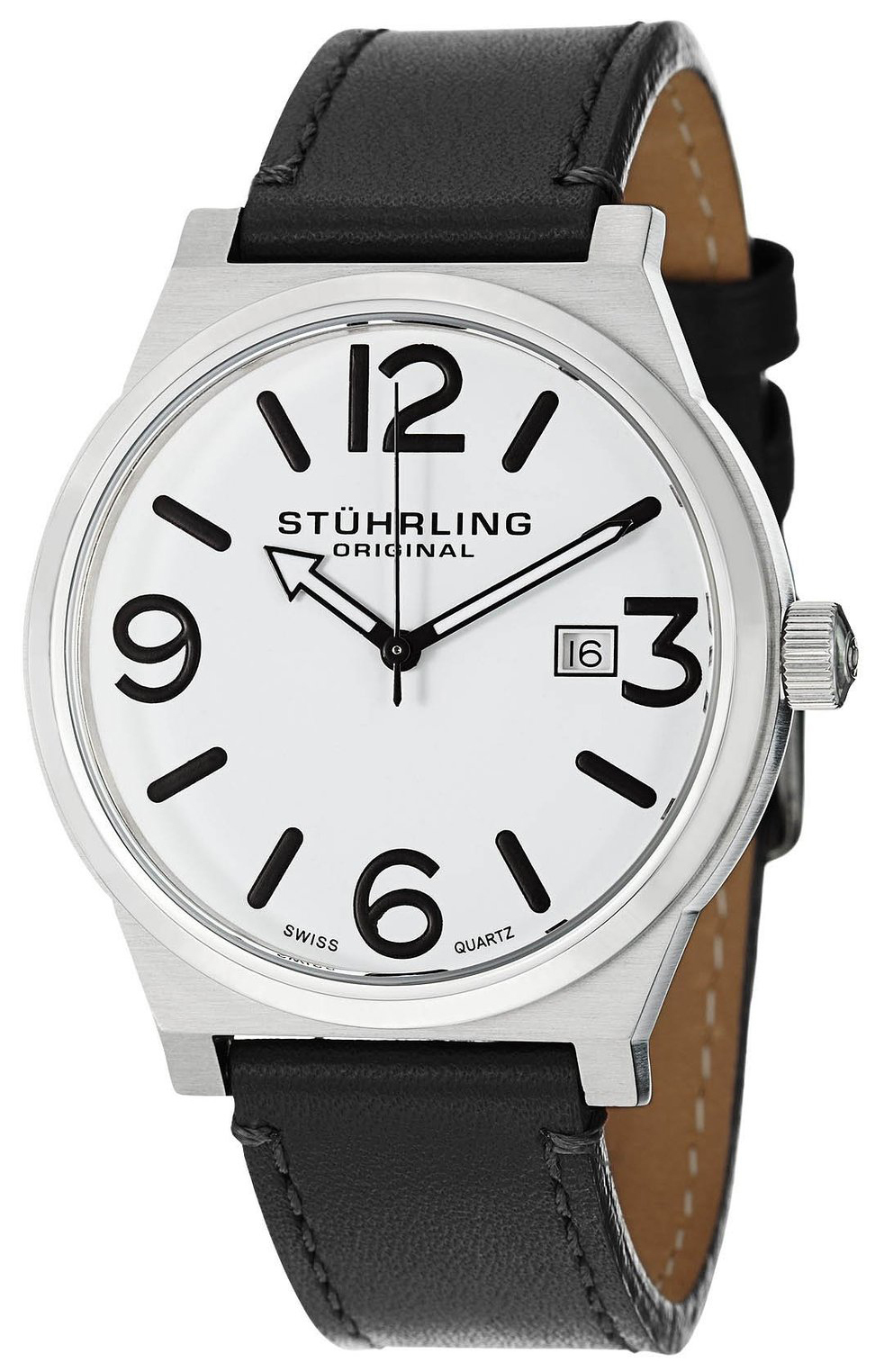 Stührling Original Herrklocka 454.33152 Silverfärgad/Läder Ø42 mm - Stührling Original