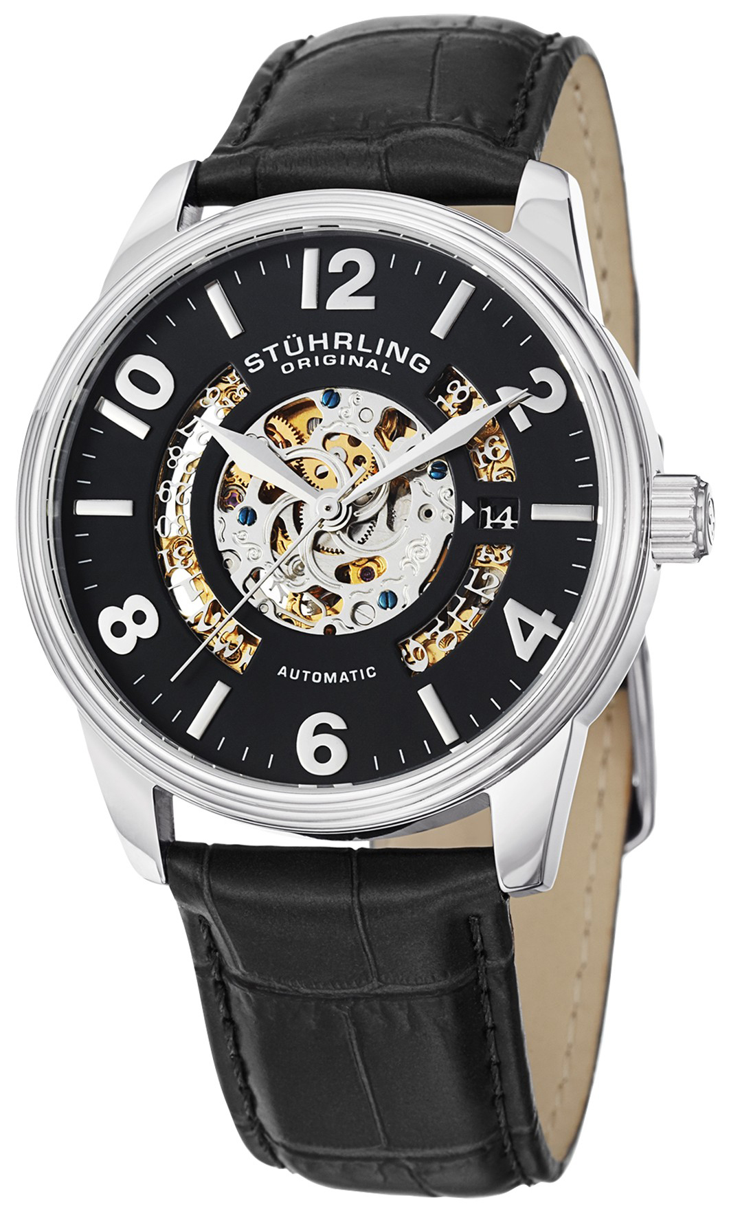 Stührling Original Herrklocka 649.01 Svart/Läder Ø42 mm - Stührling Original