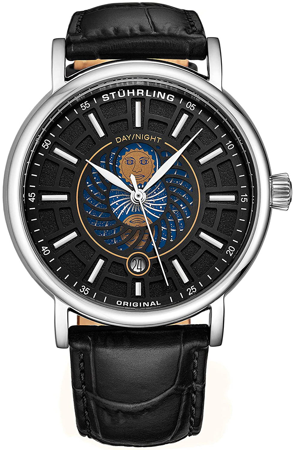 Stührling Original Herrklocka 899.02 Duet Svart/Läder Ø42 mm - Stührling Original