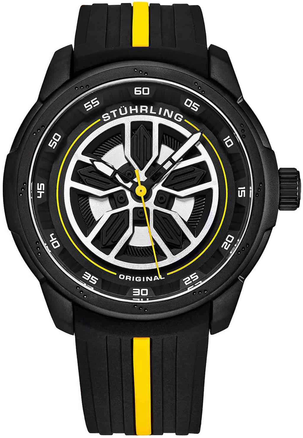 Stührling Original Herrklocka 984.02 Aviator Svart/Gummi Ø44 mm - Stührling Original