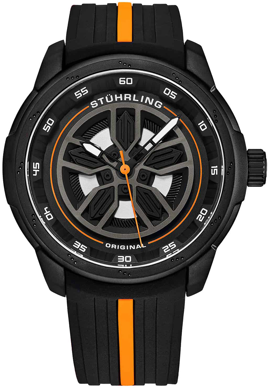 Stührling Original Herrklocka 984.05 Aviator Svart/Gummi Ø44 mm - Stührling Original