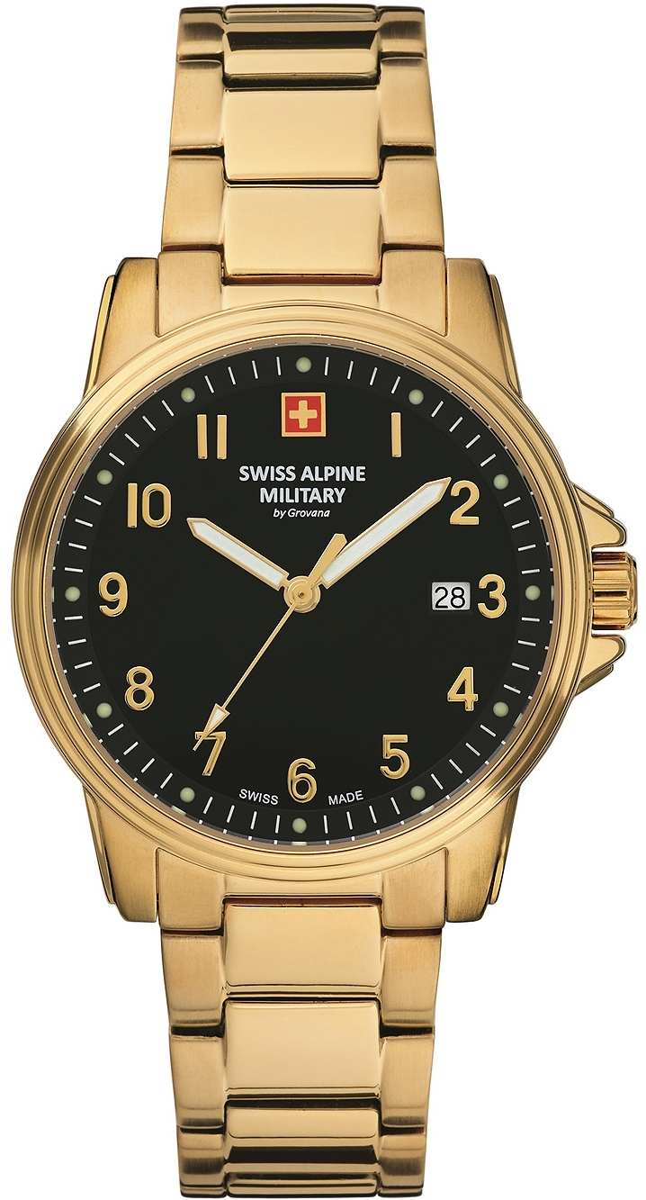 Swiss Alpine Military Herrklocka 7011.1117 Classic Svart/Gulguldtonat - Swiss Alpine Military