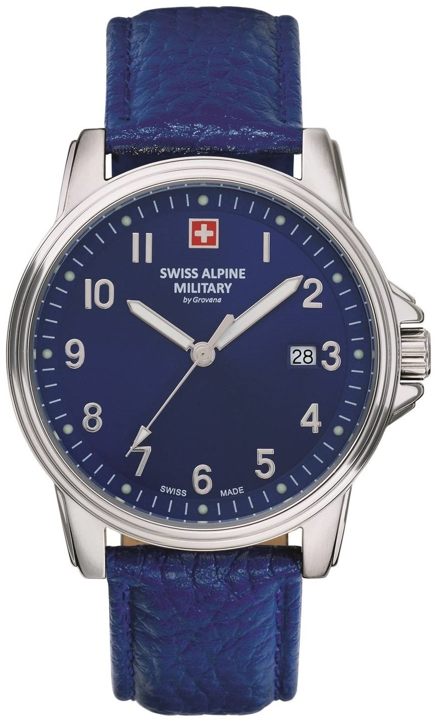 Swiss Alpine Military Herrklocka 7011.1535 Classic Blå/Läder Ø40 mm - Swiss Alpine Military
