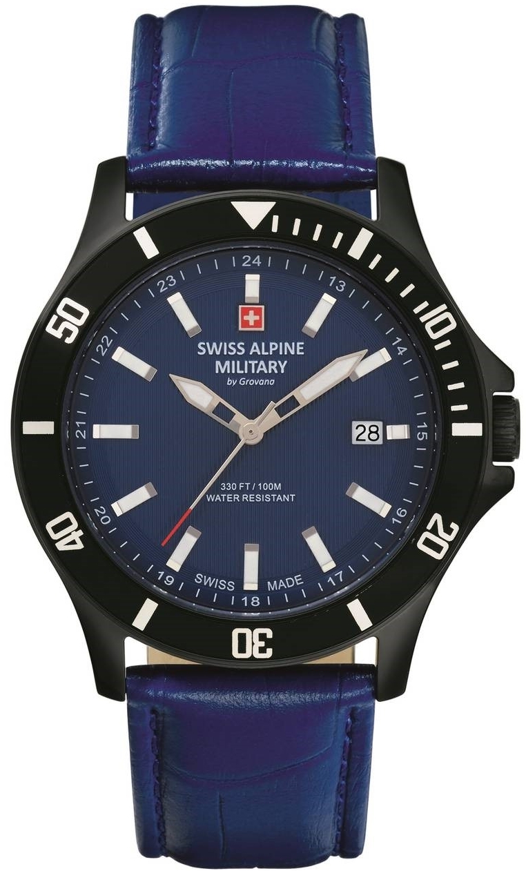 Swiss Alpine Military Herrklocka 7022.1575 Challenger Blå/Läder - Swiss Alpine Military