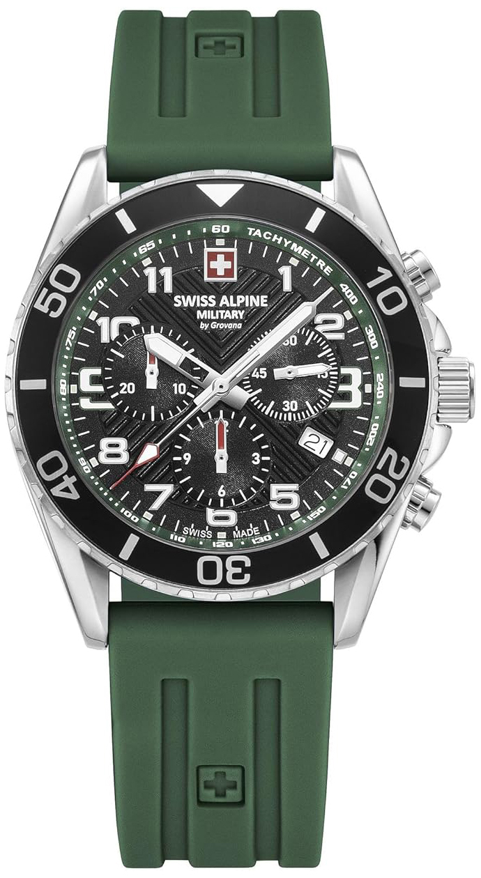 Swiss Alpine Military Herrklocka 7029.9834 Raptor Svart/Gummi &Oslash;42 mm
