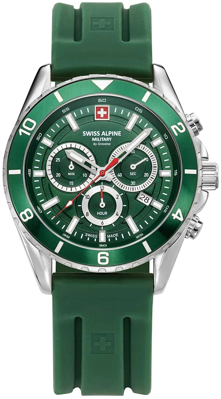 Swiss Alpine Military Herrklocka 7034.9834 Sierra Grön/Gummi Ø43 mm - Swiss Alpine Military