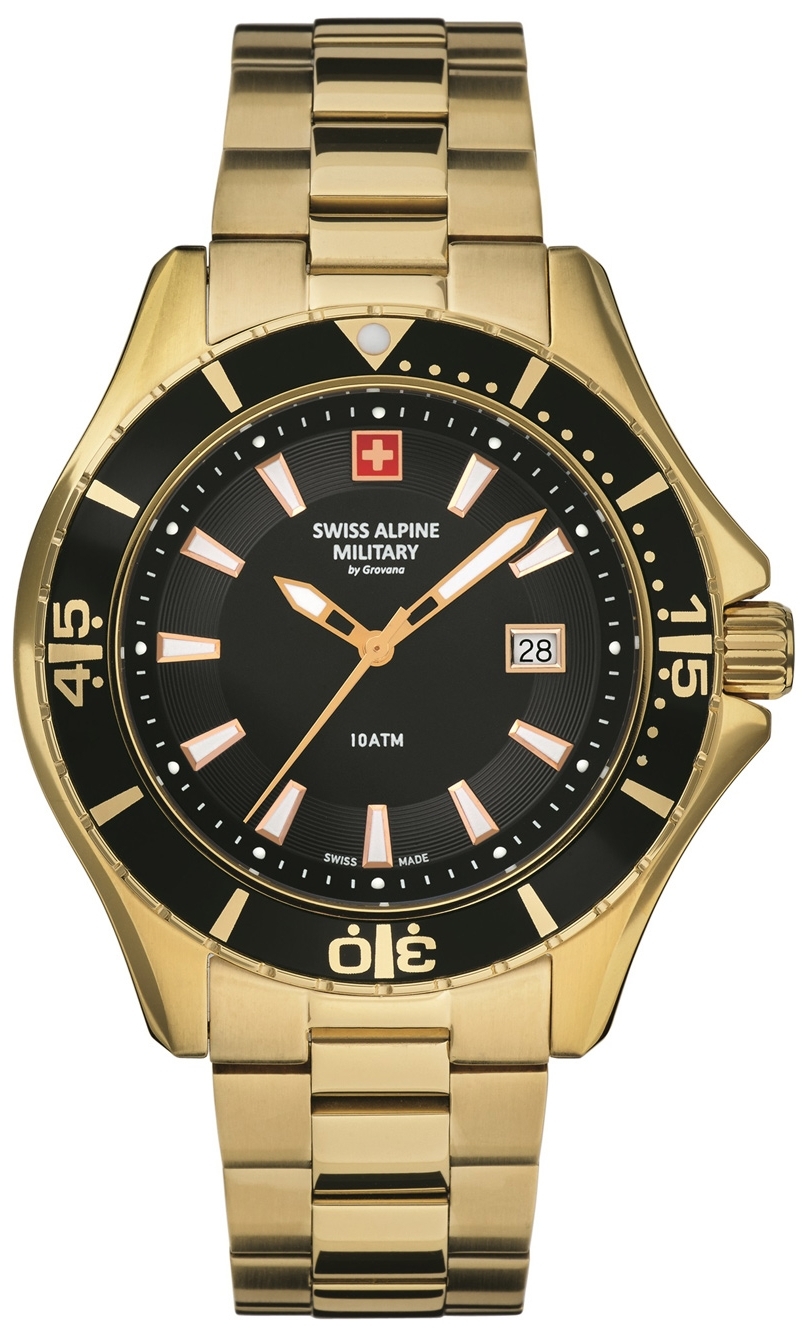 Swiss Alpine Military Herrklocka 7040.1117 Classic Svart/Gulguldtonat - Swiss Alpine Military