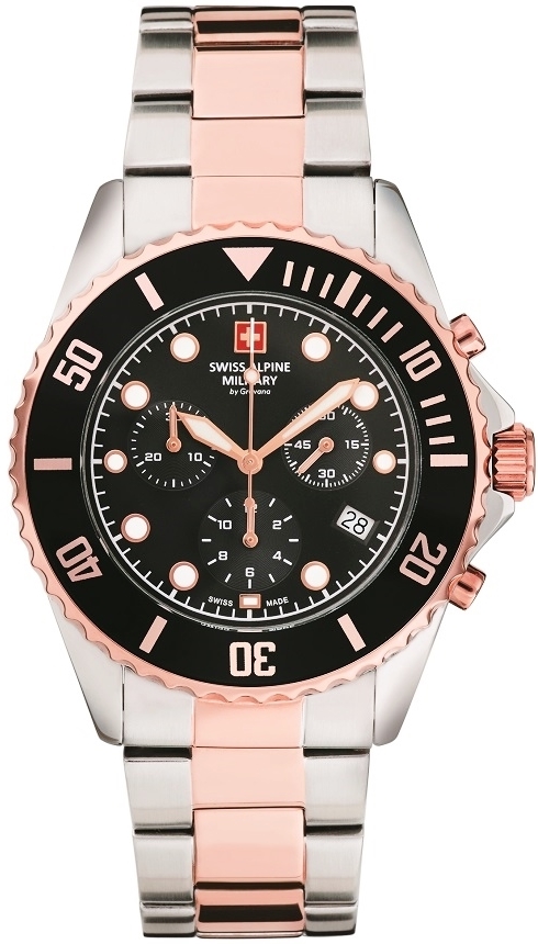 Swiss Alpine Military Herrklocka 7053.9157 Master Diver Svart/Stål - Swiss Alpine Military