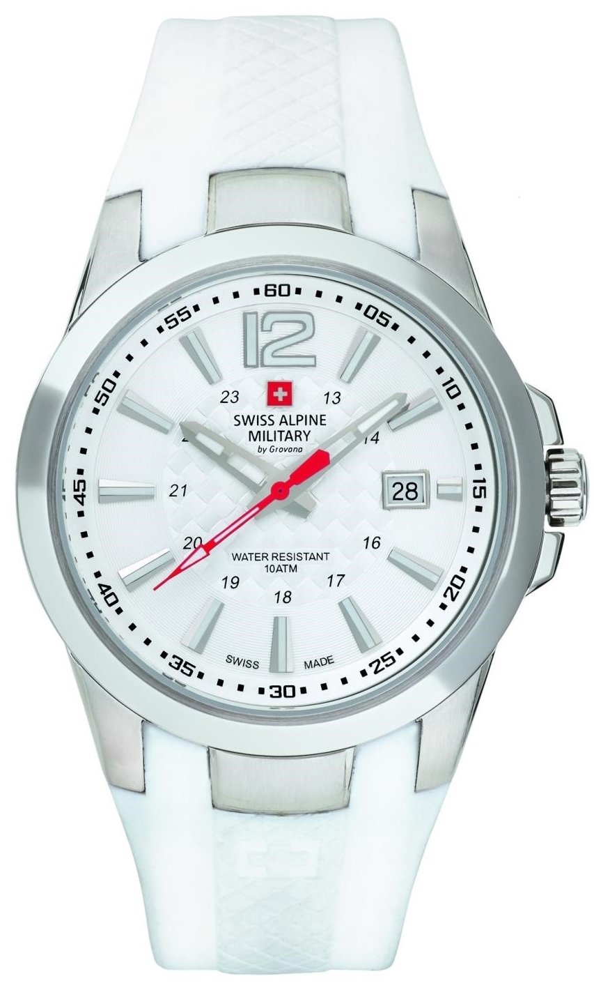 Swiss Alpine Military Herrklocka 7058.1833 Combat Air Vit/Gummi Ø44 - Swiss Alpine Military