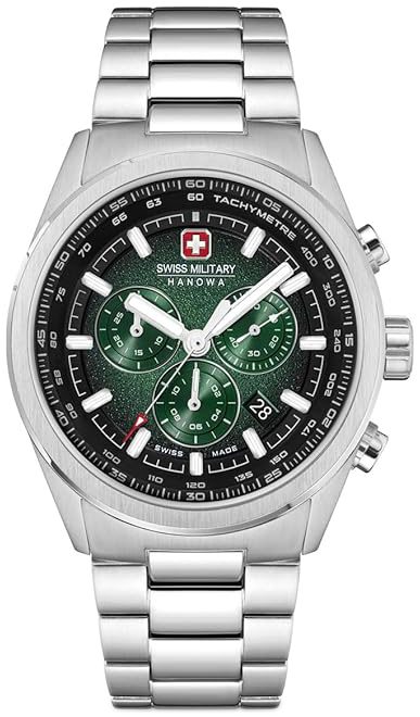 Swiss Military Hanowa Herrklocka SMWGI0004206 Pioneer Gr&ouml;n/St&aring;l