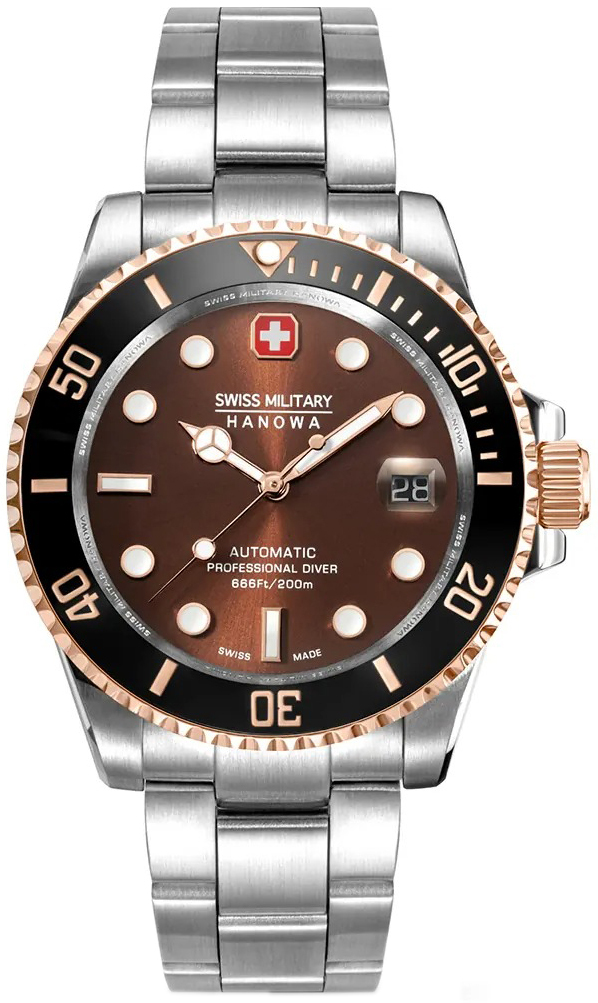 Swiss Military Hanowa Herrklocka SMWGL0006360 Hanowa Brun/Stål Ø44 - Swiss Military Hanowa