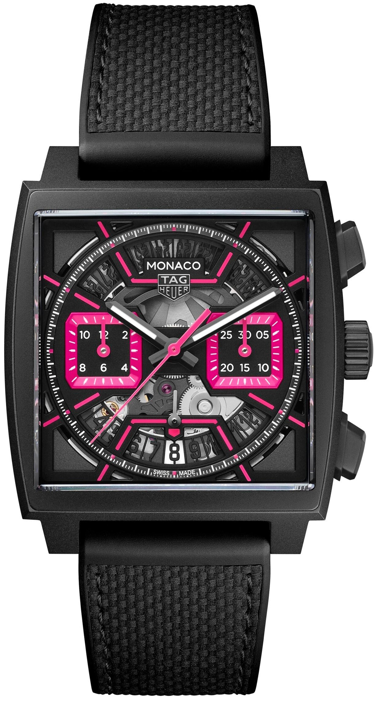 TAG Heuer Herrklocka CBL218B.FT6236 Monaco Chronograph Svart/Textil - TAG Heuer