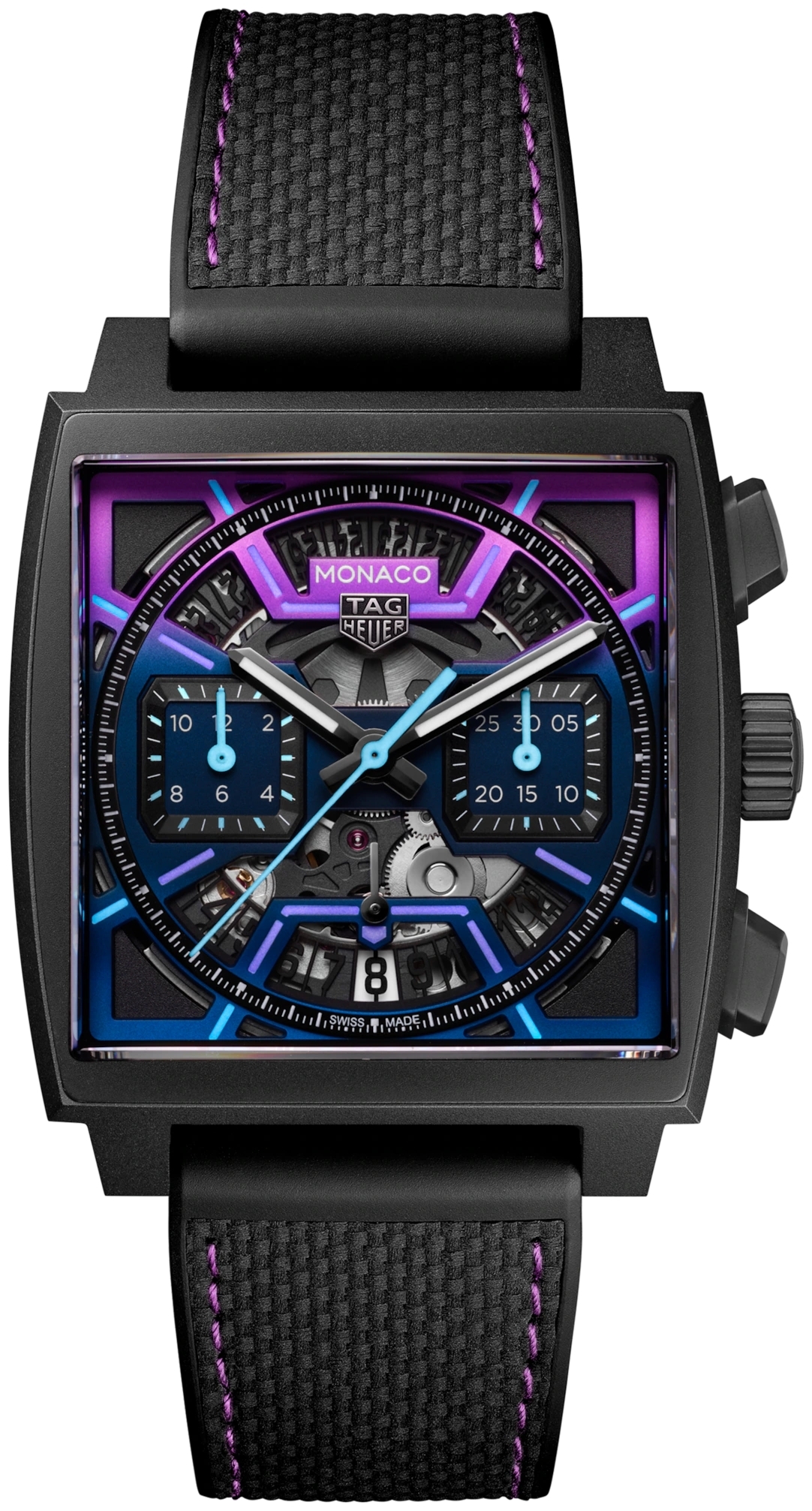 TAG Heuer Herrklocka CBL218E.FT6312 Monaco Svart/L&auml;der &Oslash;39 mm