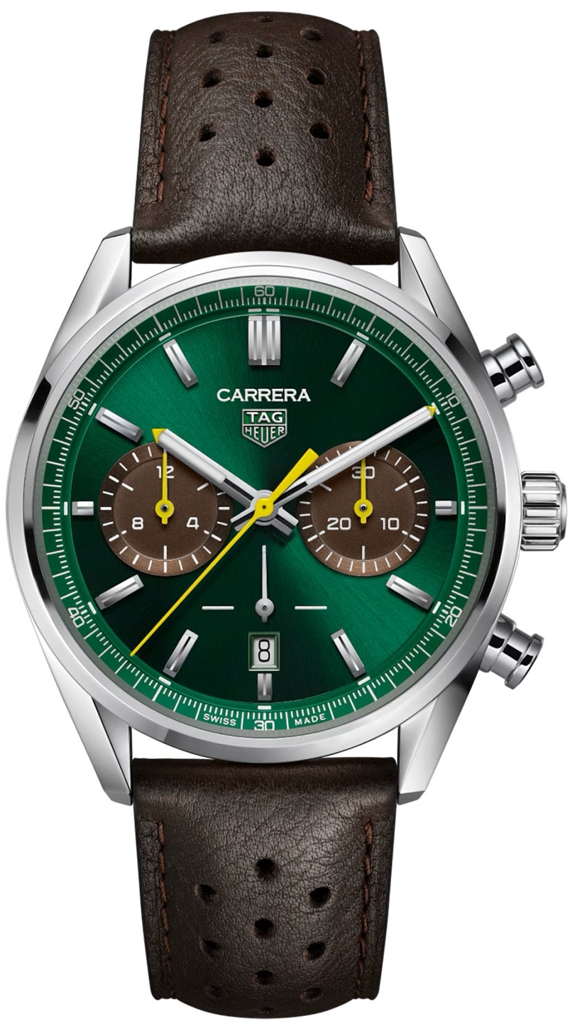 TAG Heuer Herrklocka CBN201K.FC6569 Carrera Grön/Läder Ø42 mm - TAG Heuer