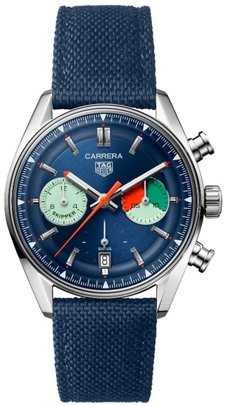 TAG Heuer Herrklocka CBS2213.FN6002 Carrera Skipper Blå/Textil Ø39 - TAG Heuer