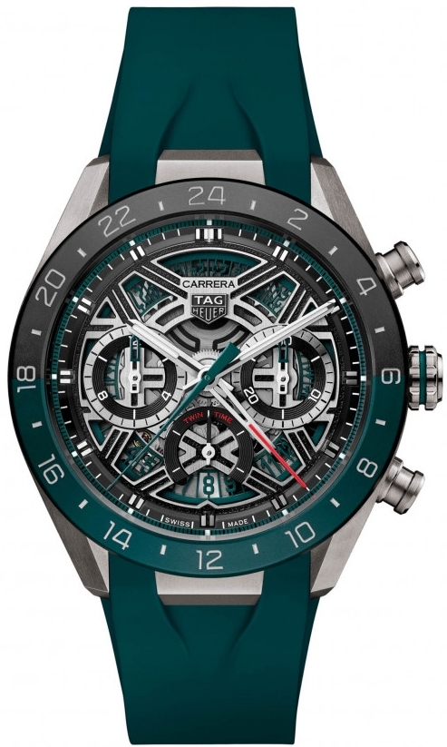 TAG Heuer Herrklocka CBU2084.FT6297 Carrera Svart/Gummi &Oslash;44 mm