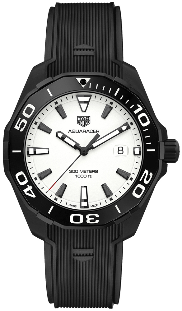 TAG Heuer Herrklocka WAY108A.FT6141 Aquaracer Vit/Gummi Ø43 mm