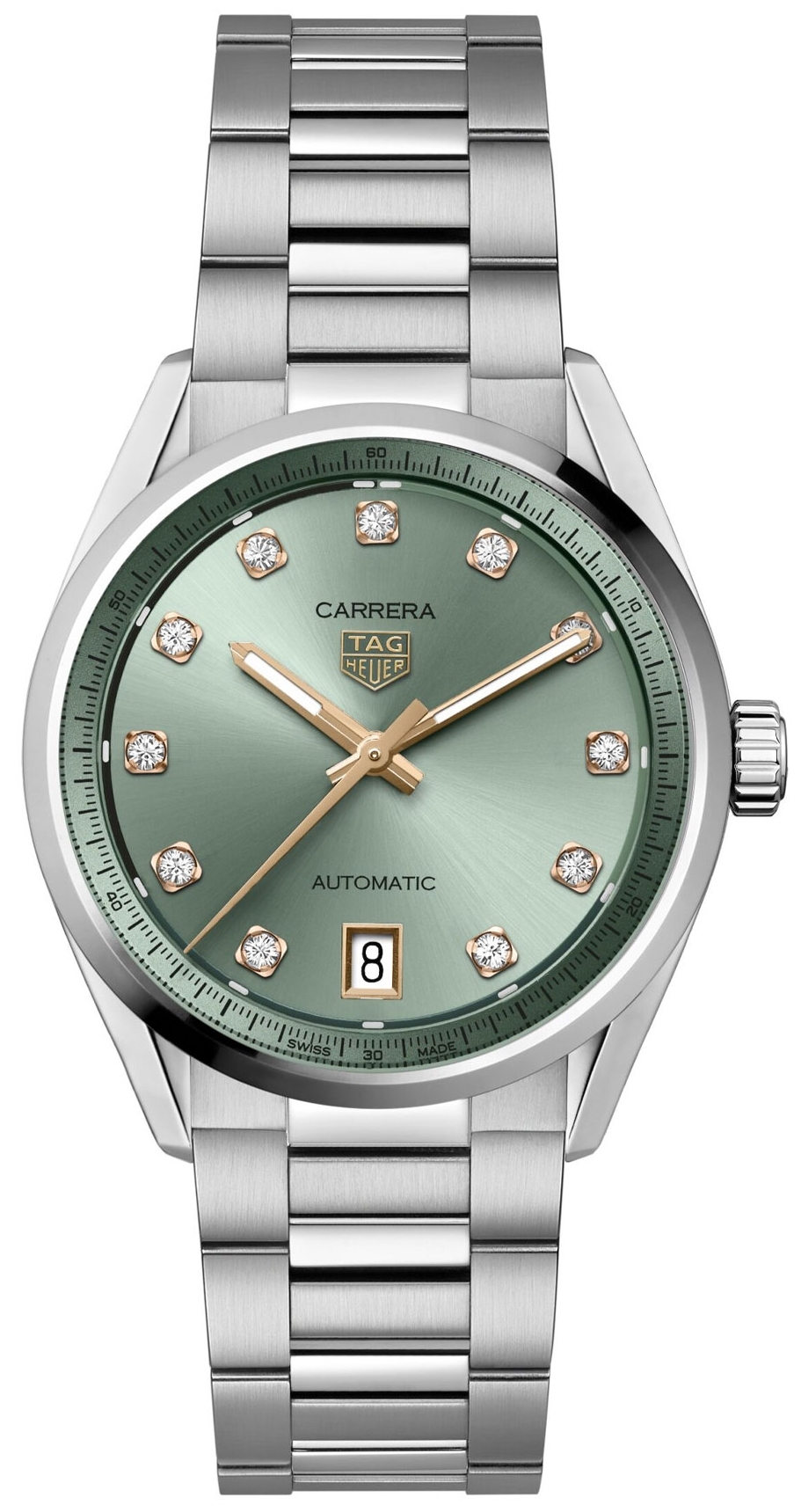 TAG Heuer Damklocka WBN2317.BA0001 Carrera Grön/Stål Ø36 mm - TAG Heuer