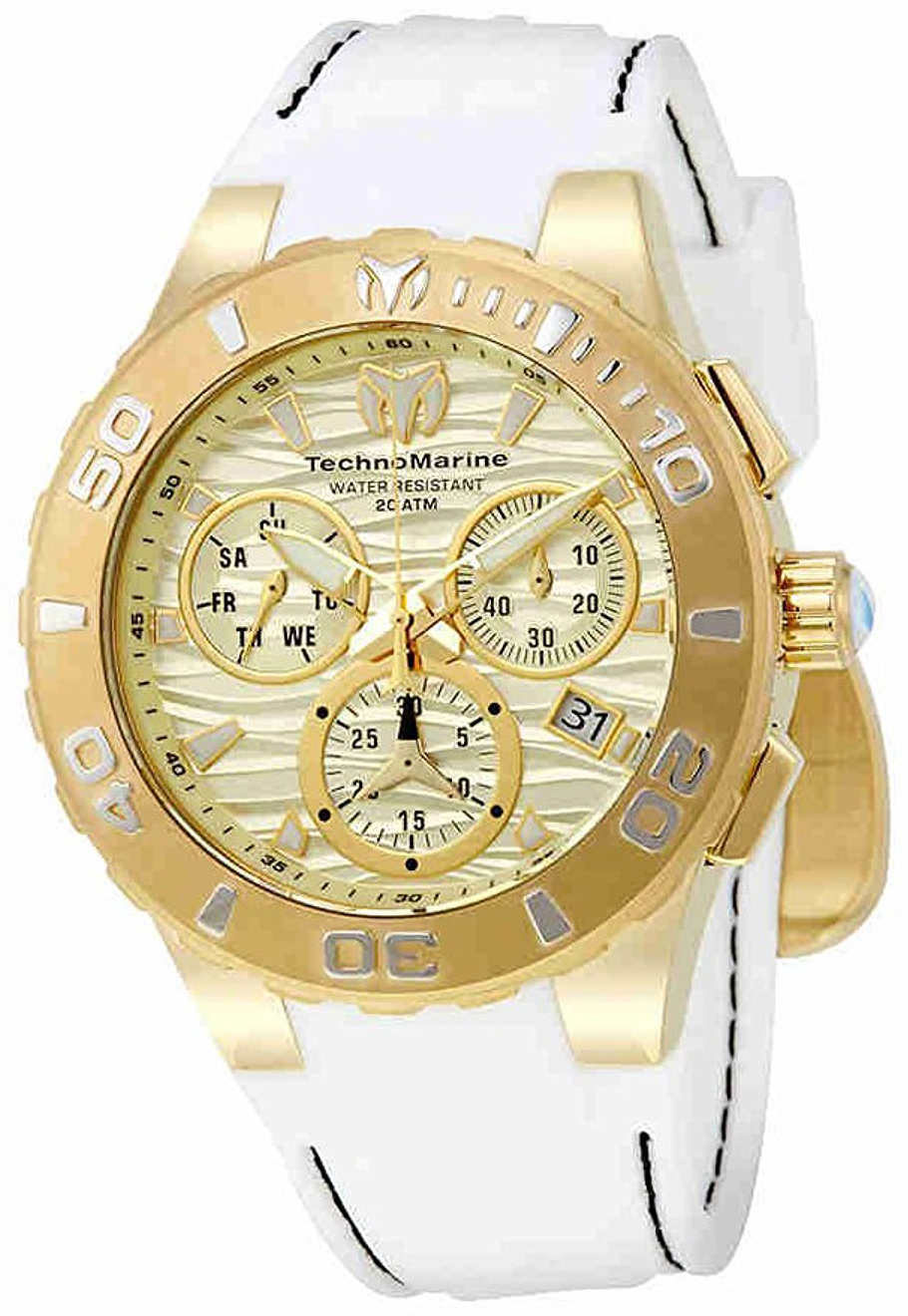 Technomarine Herrklocka TM-115078 Guld/Gummi Ø44 mm