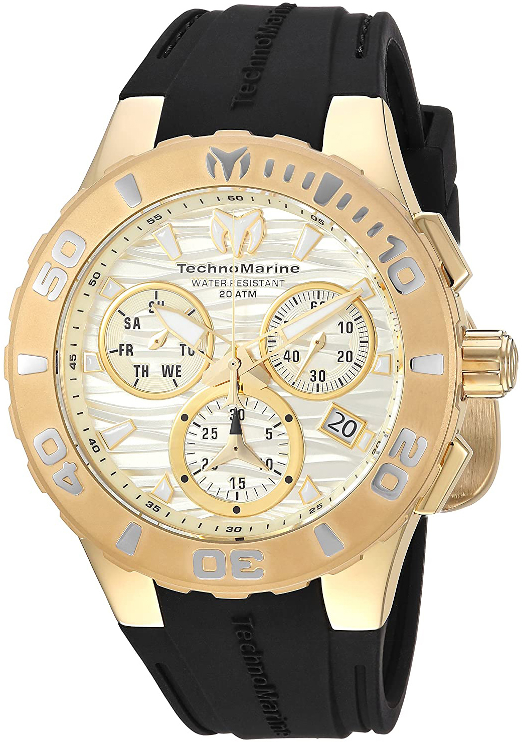 Technomarine Herrklocka TM-115079 Champagnef&auml;rgad/Gummi &Oslash;45 mm