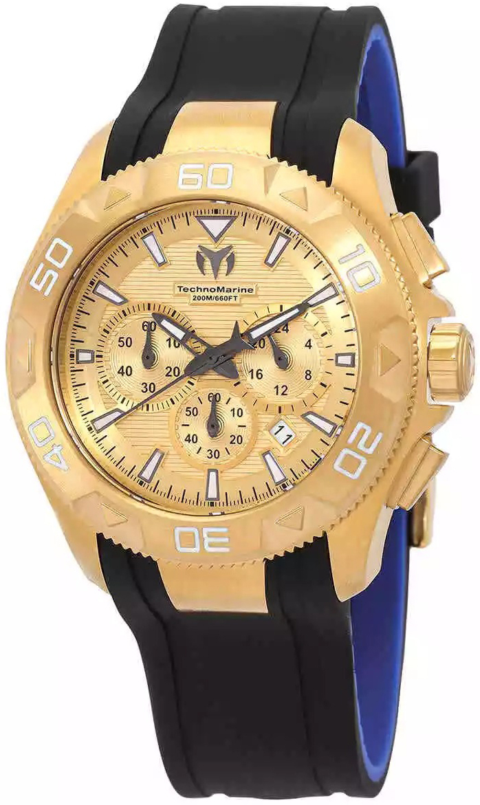 Technomarine Herrklocka TM-622003 Uf6 Guld/Gummi Ø48 mm