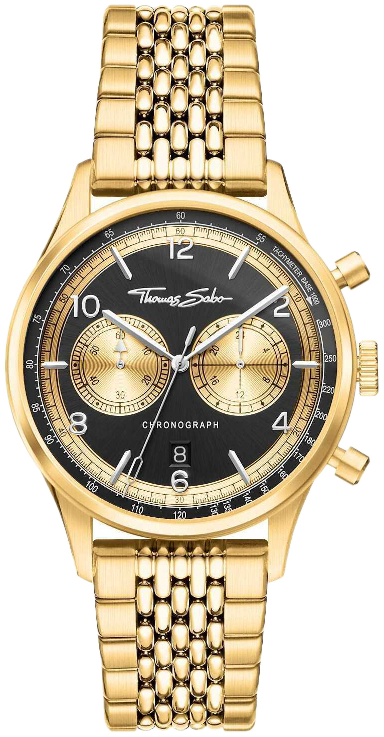 Thomas Sabo Herrklocka WA0376-264-203 Rebel Grå/Gulguldtonat stål - Thomas Sabo