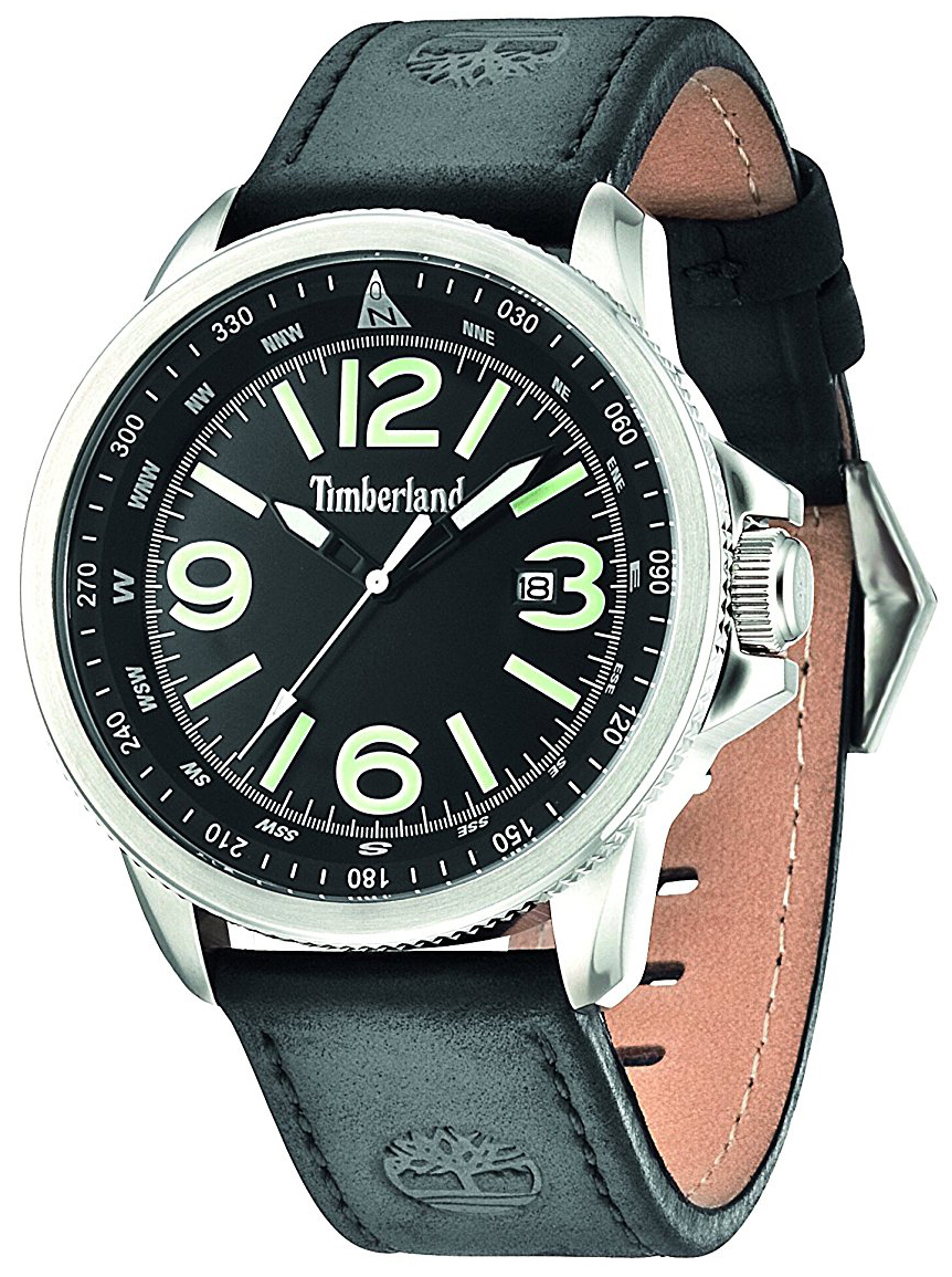 Timberland Herrklocka 14247JS/02 Svart/Läder Ø44 mm - Timberland