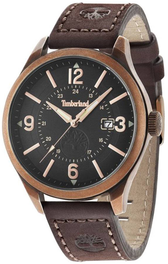 Timberland Herrklocka TBL14645JSQR02 Svart/L&auml;der &Oslash;46 mm