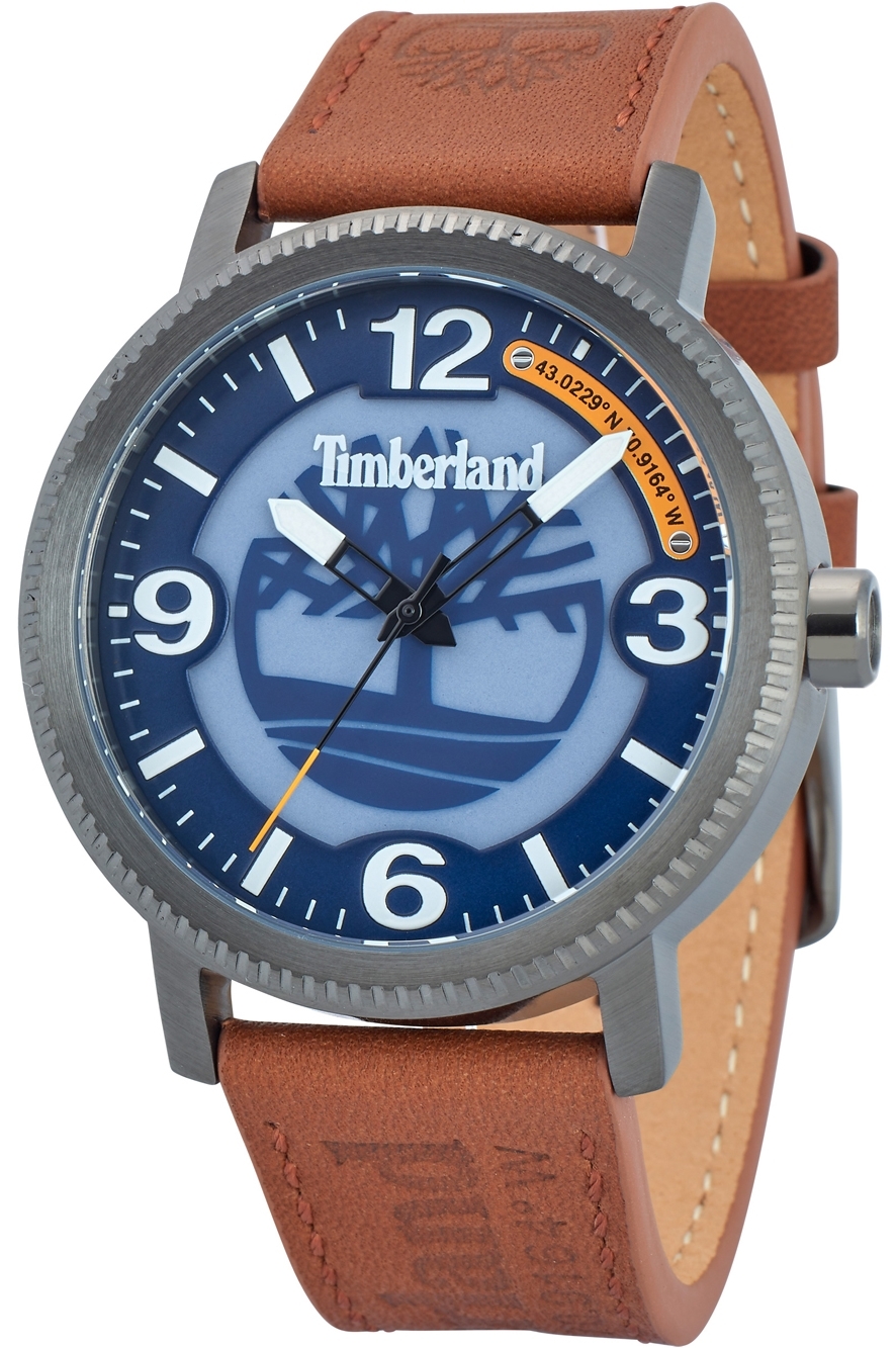 Timberland Herrklocka TDWGA2101503 Scusset Blå/Läder Ø44 mm - Timberland