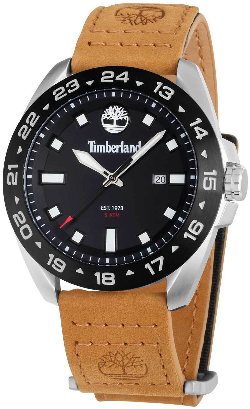 Timberland Herrklocka TDWGB0029401 Carrigan Svart/Läder Ø44 mm - Timberland