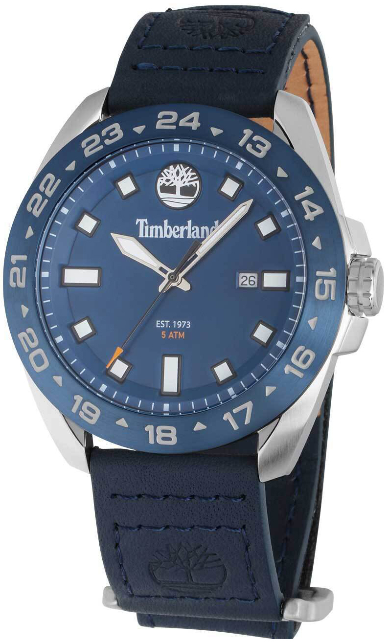 Timberland Herrklocka TDWGB0029403 Carrigan Blå/Läder Ø44 mm - Timberland