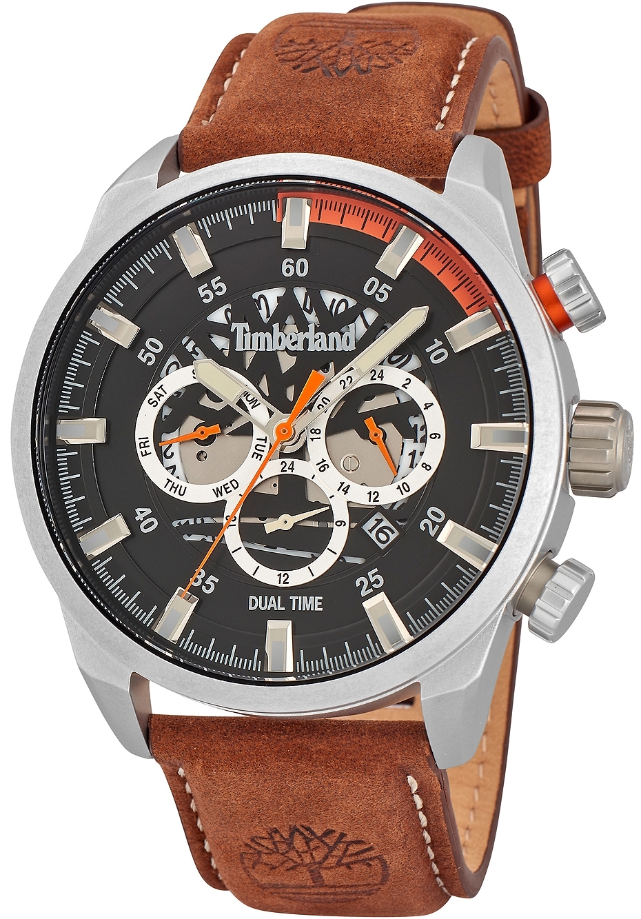 Timberland Herrklocka TDWGF2100603 Henniker III Svart/Läder Ø47 mm