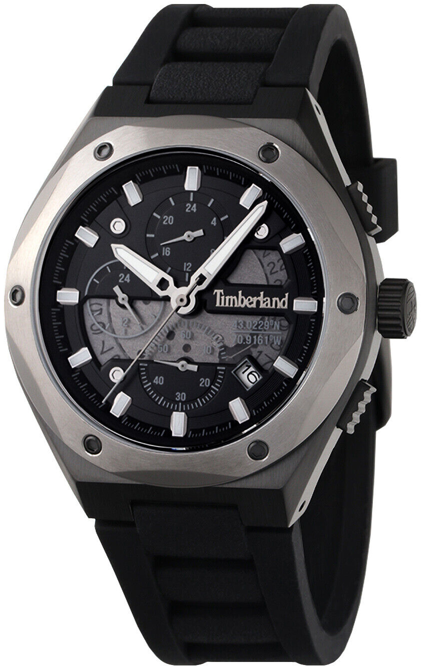 Timberland Herrklocka TDWGQ2231203 Abbotville Svart/Gummi Ø45 mm - Timberland