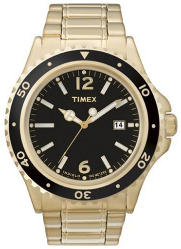 Timex Herrklocka T2M562 Svart/Guldtonat stål Ø41 mm