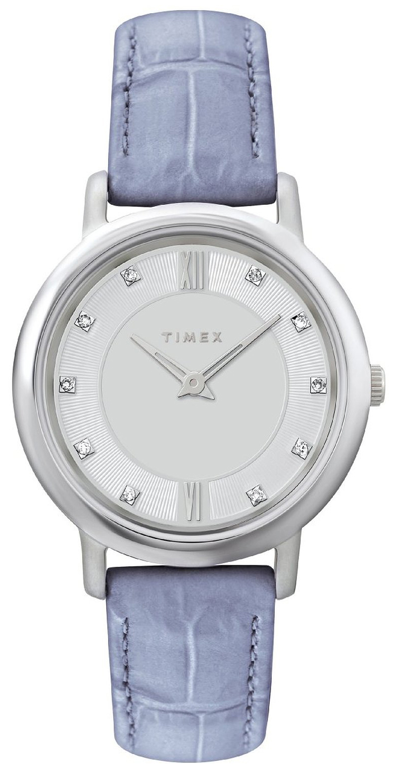 Timex Damklocka T2M700 Silverfärgad/Läder Ø14 mm