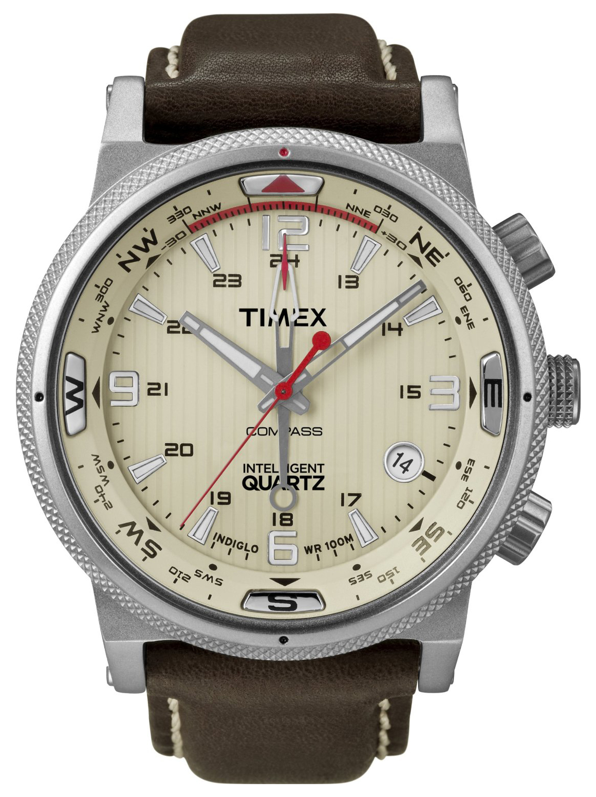 Timex Intelligent Herrklocka T2N725 Antikvit/Läder Ø42 mm - Timex