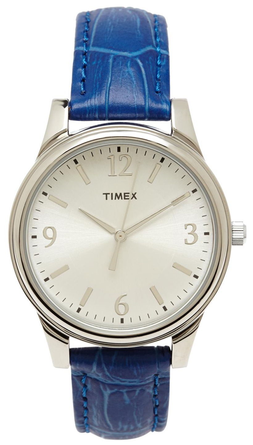 Timex Damklocka T2P093 Silverfärgad/Läder Ø35 mm - Timex