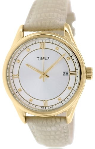 Timex Classic Damklocka T2P556 Silverfärgad/Läder Ø36 mm