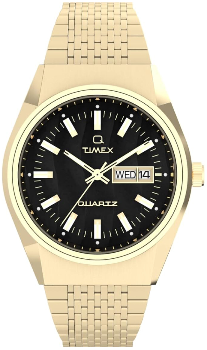 Timex Herrklocka TW2W62500 Q Svart/Gulguldtonat stål Ø38 mm - Timex