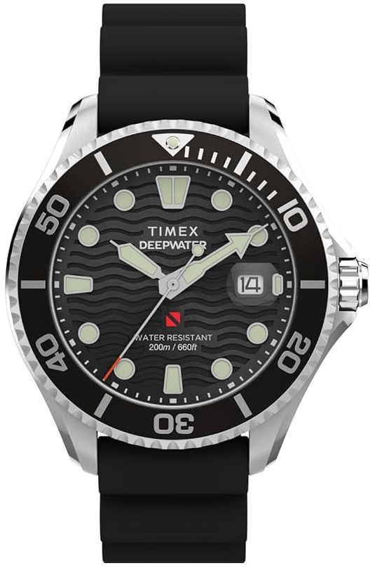 Timex Herrklocka TW2W81600 Deepwater Svart/Gummi Ø44 mm - Timex
