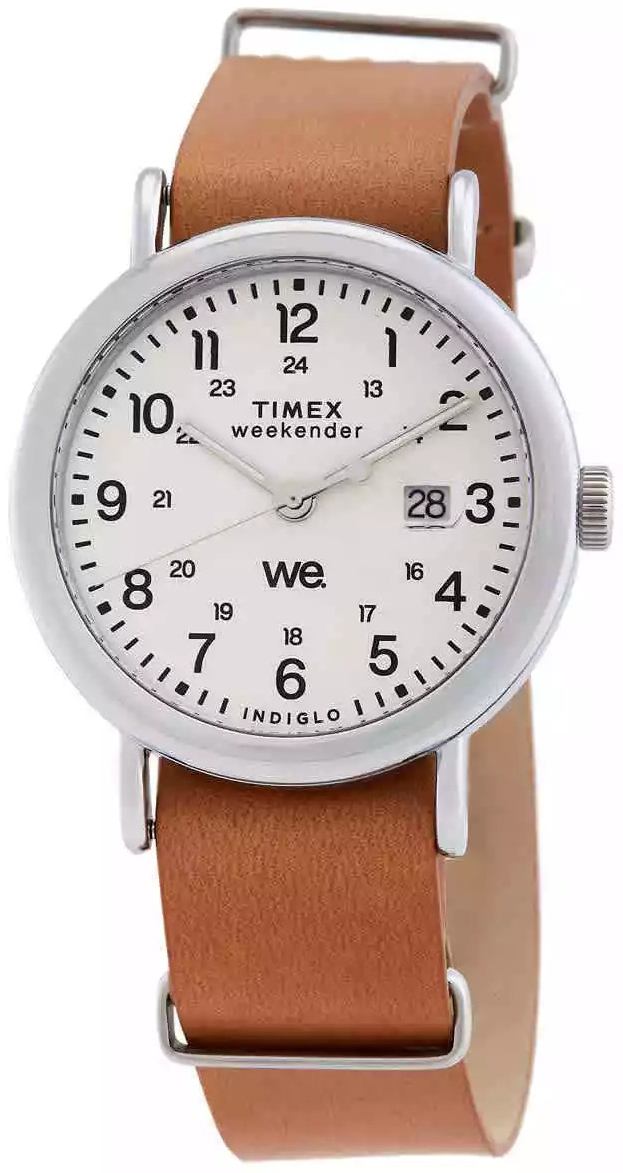 Timex Herrklocka TW2W86900 Weekender Vit/Läder Ø40 mm