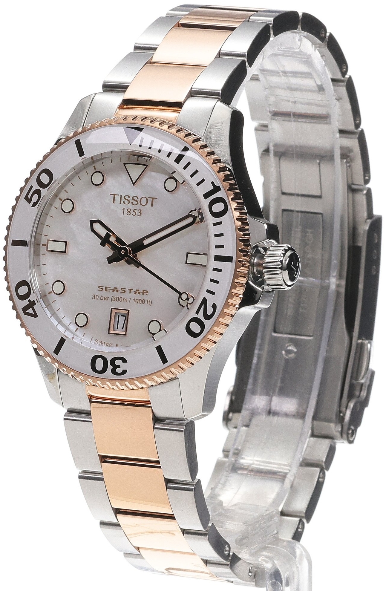 Tissot Damklocka T120.210.22.111.00 Seastar 1000 Vit/Roséguldstonat - Tissot