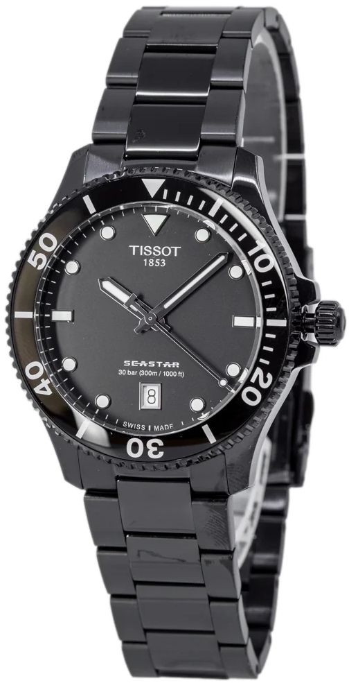 Tissot Herrklocka T120.410.33.051.00 Seastar 1000 Svart/Stål Ø40 mm - Tissot